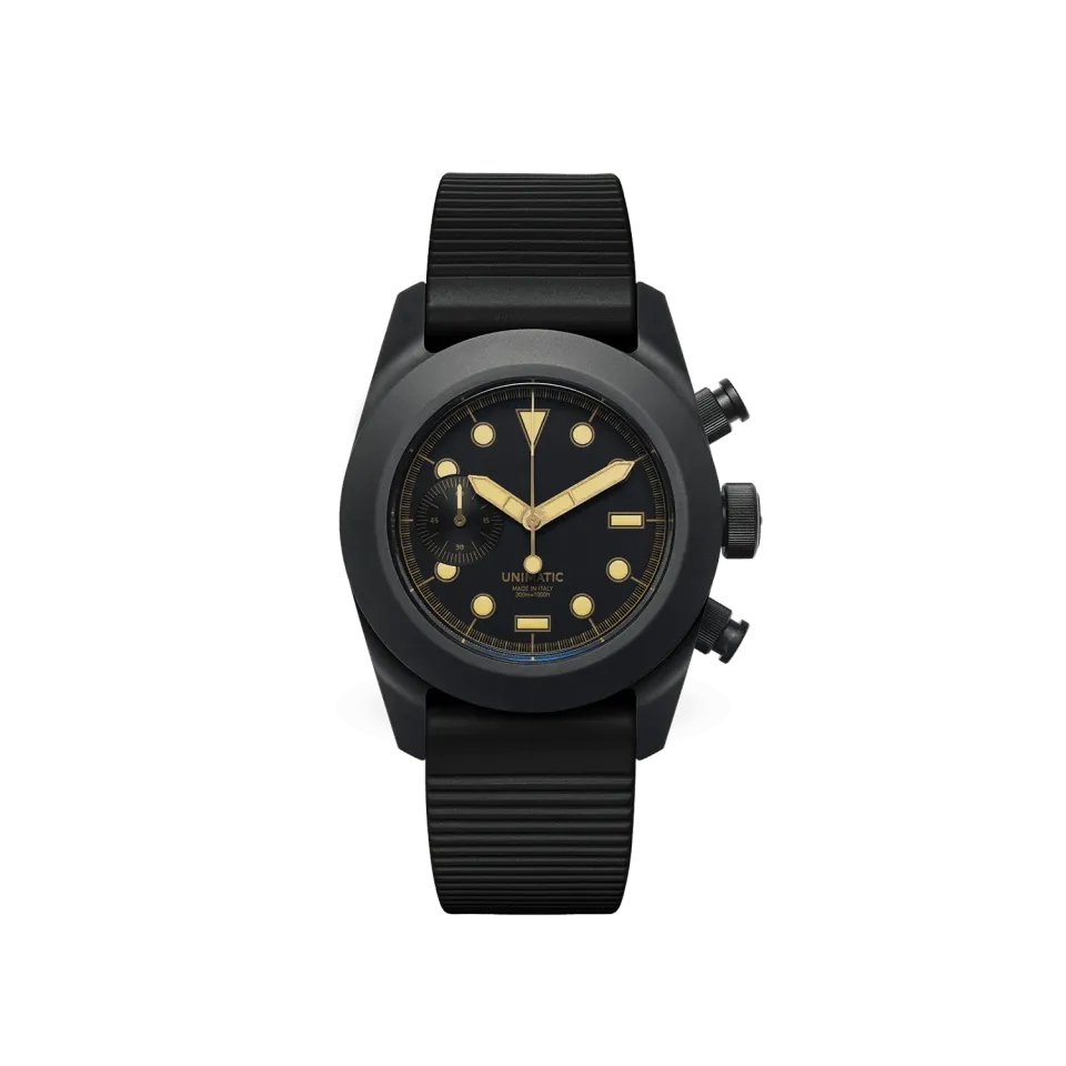 Unimatic Modello Tre U3FB-ROPS chronograaf zwart goud 300m