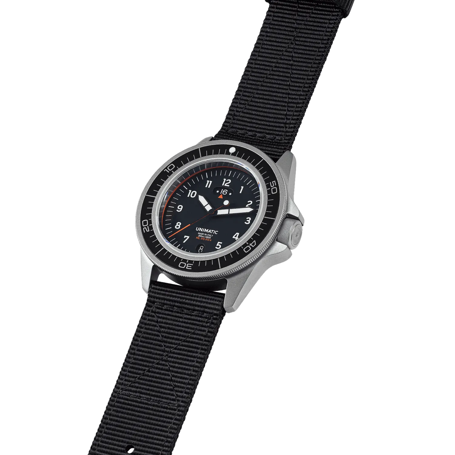 Unimatic Modello Uno UT1-GMT toolwatch zwart 40mm