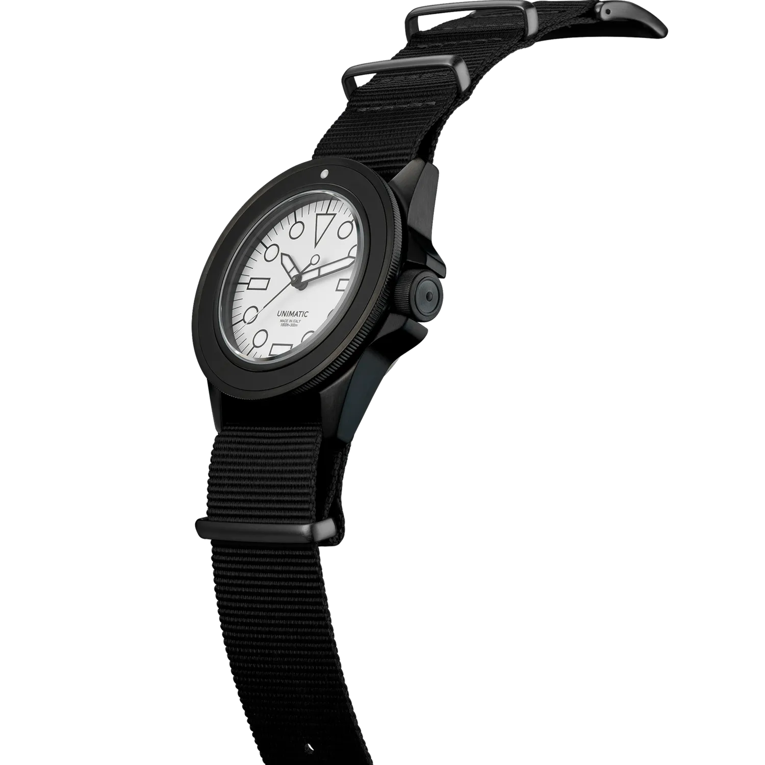 Unimatic Modello Uno U1-DWN horloge wit DLC-zwart