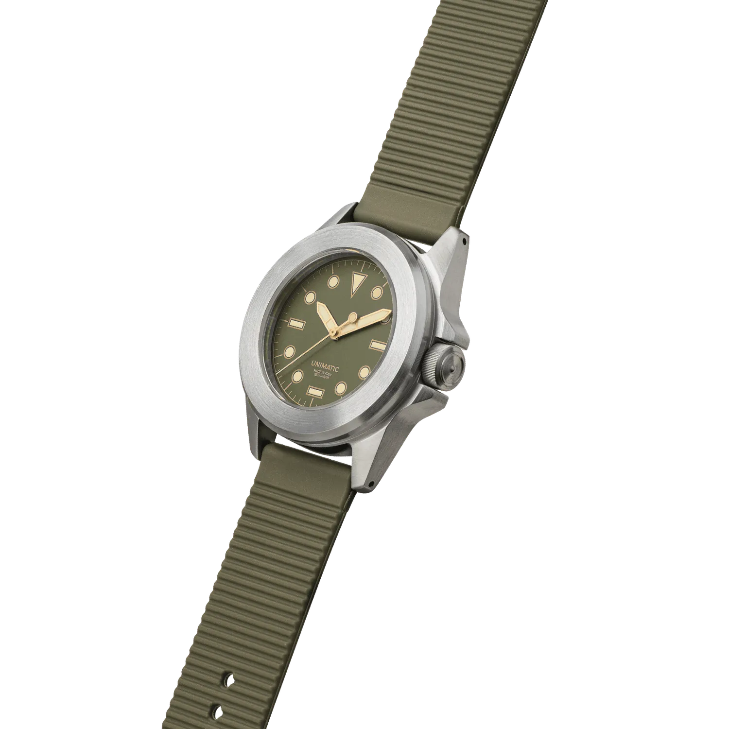 Unimatic Modello Quattro U4S-8O horloge olijf 300m
