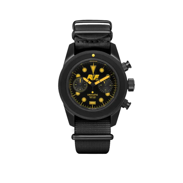 Unimatic Modello Tre U3-RUF-B chrono zwart DLC quartz