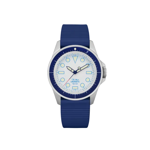 Unimatic Modello Uno U1-TAB horloge wit-blauw 300M