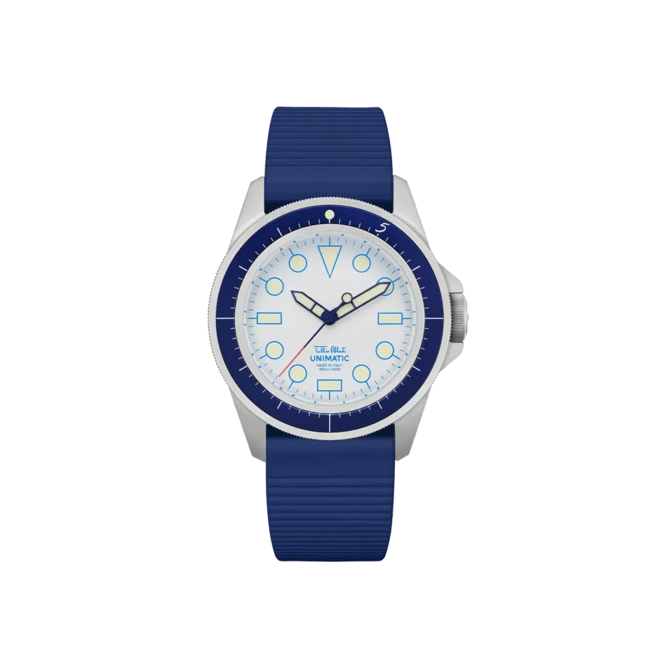 Unimatic Modello Uno U1-TAB horloge wit-blauw 300M