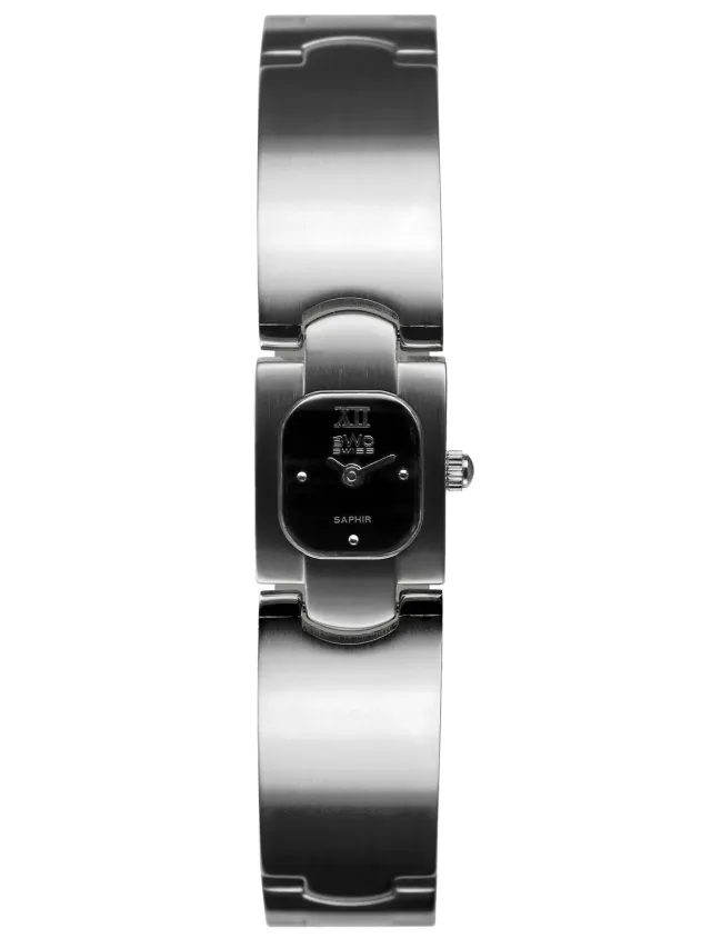 BWC-Swiss 20154.50.02 dameshorloge staal zwart 20 mm