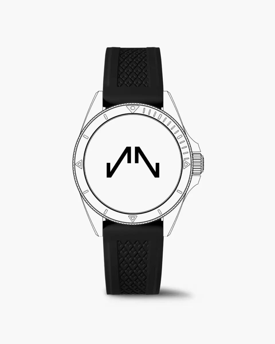 Norqain Black Mountain Rubber horlogeband zwart 20mm
