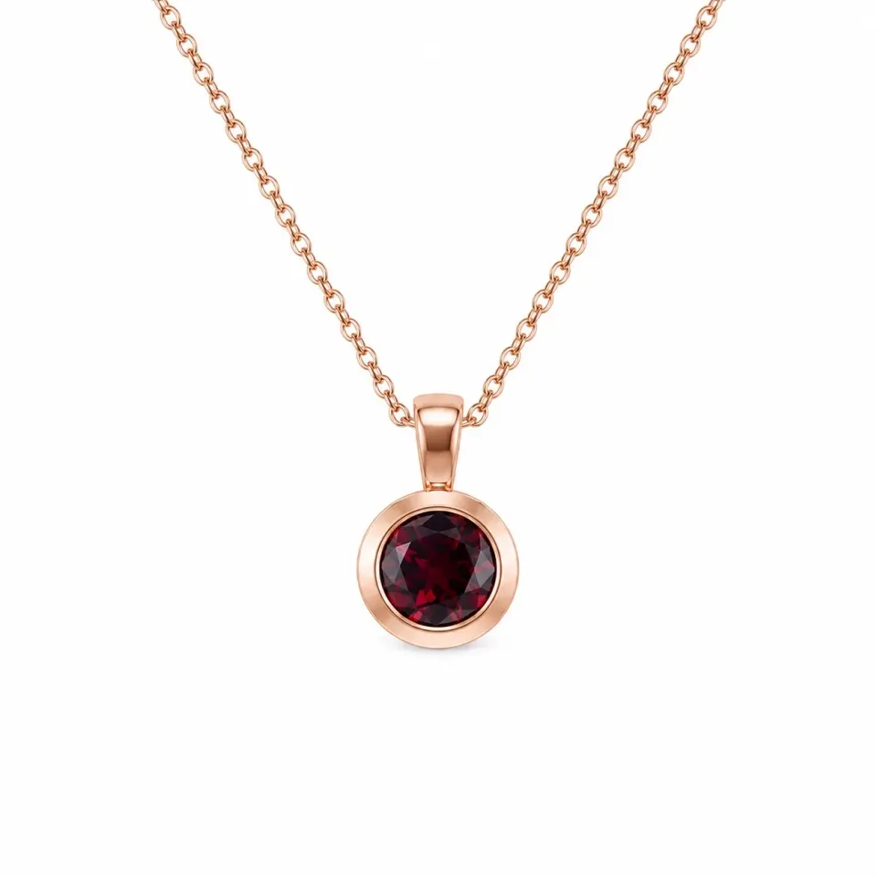 Juwelier Ripassa rosé gouden hanger granaat