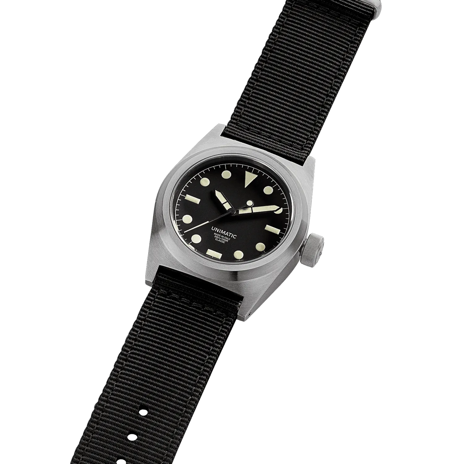 Unimatic Modello Due UC2 horloge zwart 300m