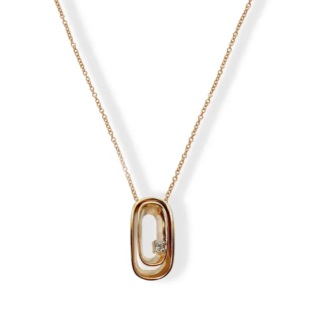 Juwelier Ripassa rosé gouden collier diamant damesketting