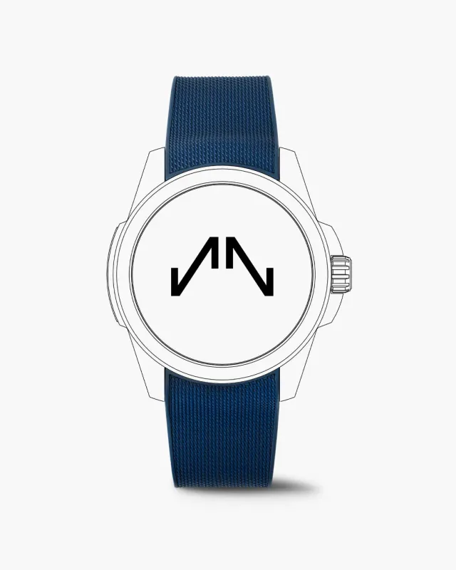 Norqain Independence 20 42mm horlogeband blauw milanaise rubber