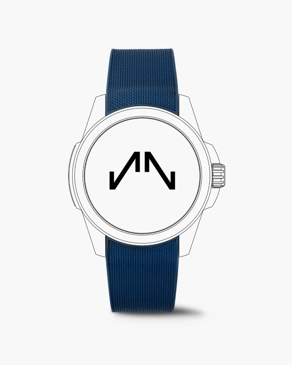 Norqain Independence 20 42mm horlogeband blauw milanaise rubber