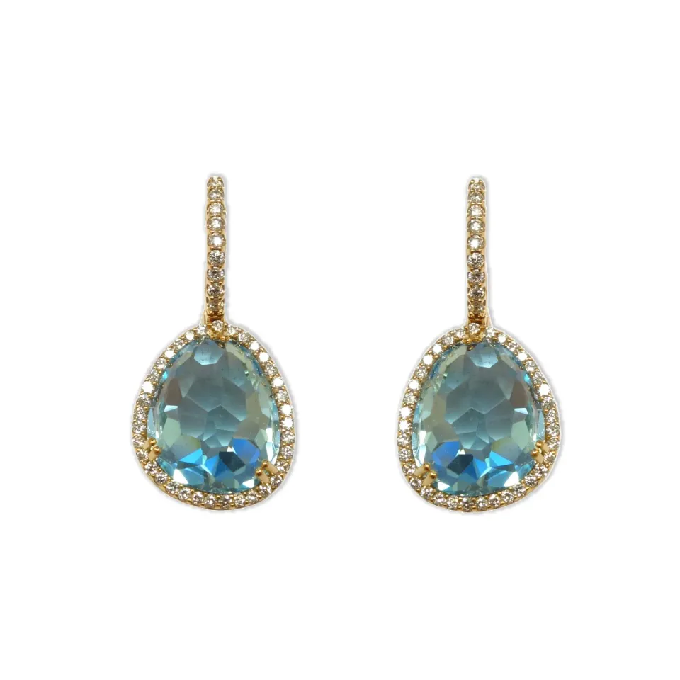 Juwelier Ripassa geel gouden oorhangers topaas diamant