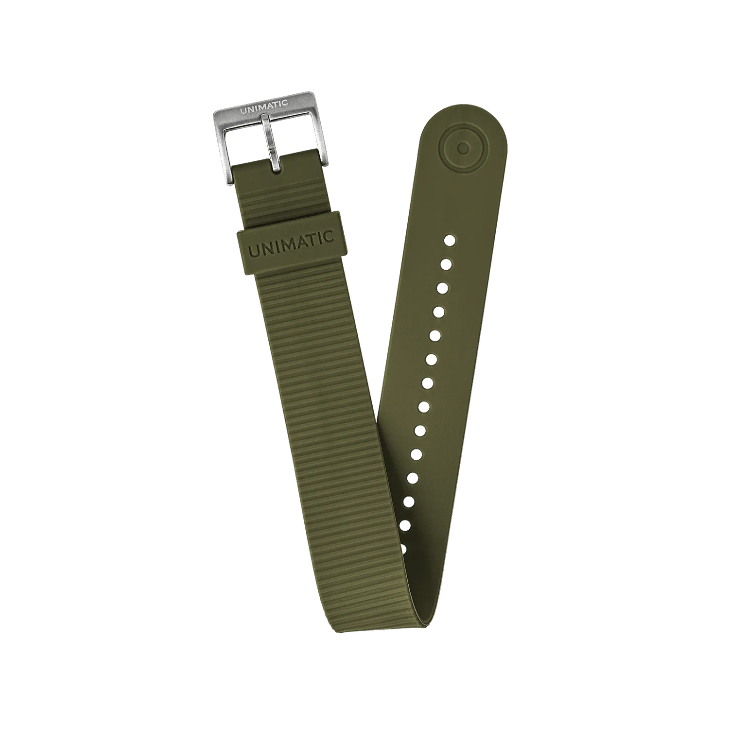 Unimatic NATO TPU horlogeband 22mm zwart rubber