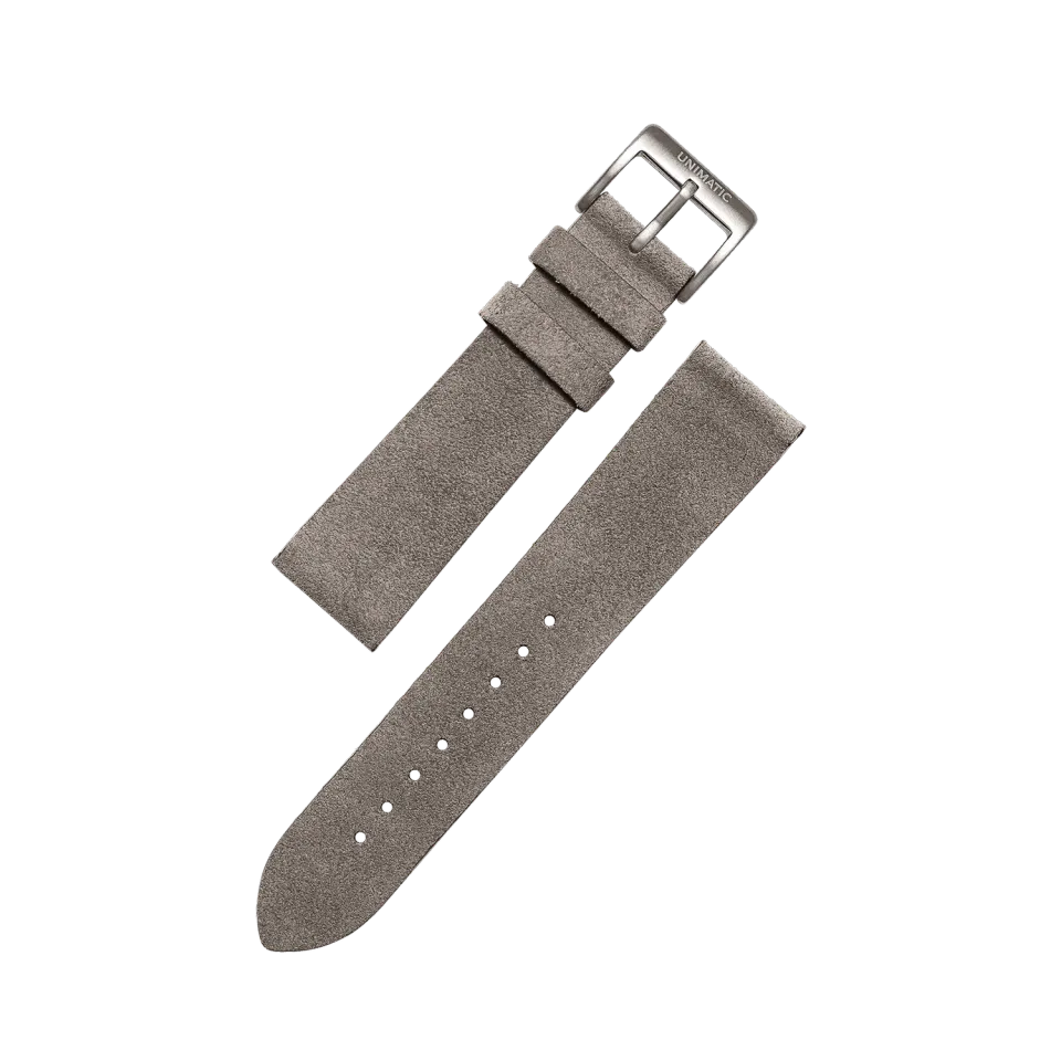 Unimatic Suede horlogebandje 22mm zand leer