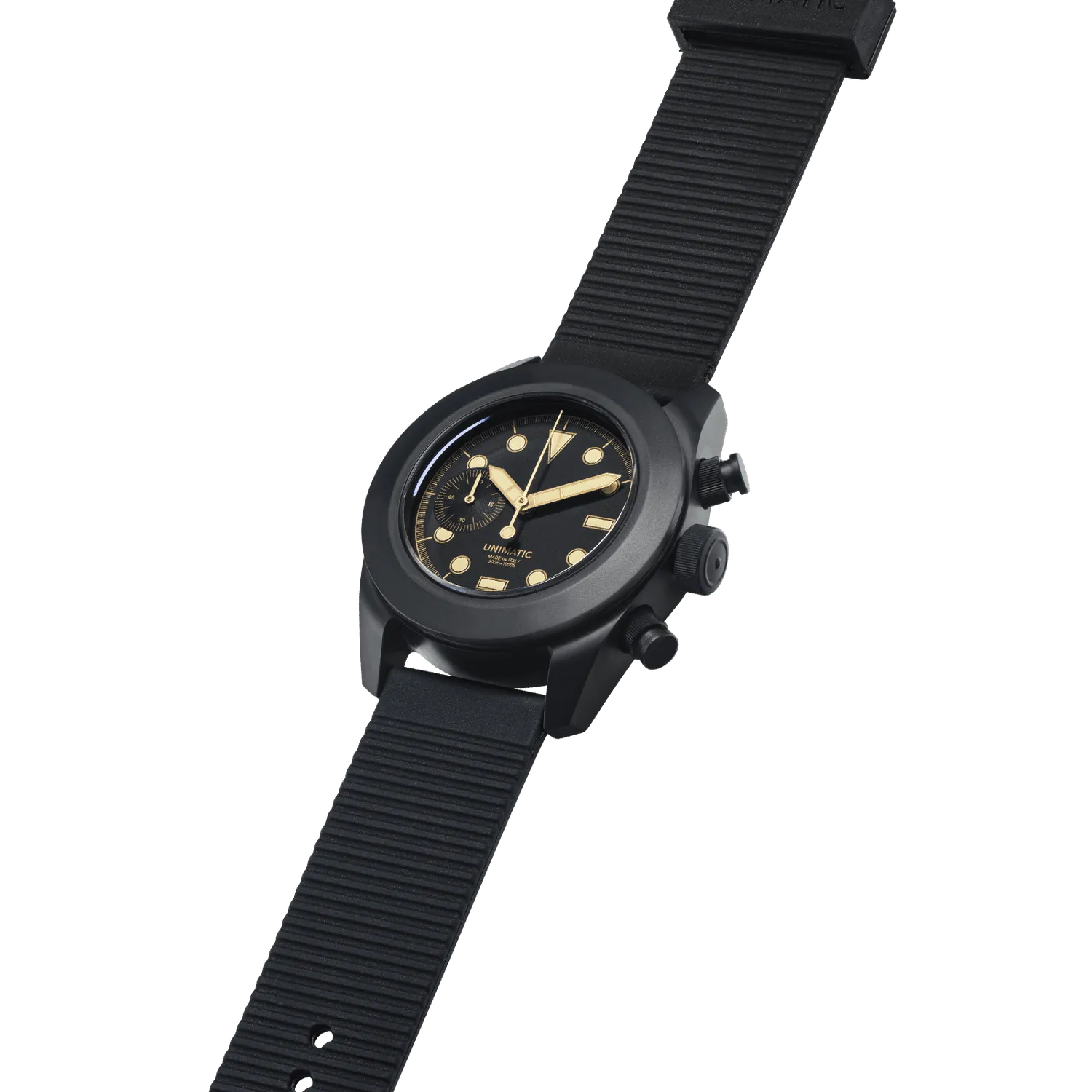 Unimatic Modello Tre U3FB-ROPS chronograaf zwart goud 300m