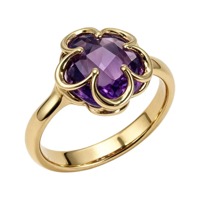 Juwelier Ripassa geel gouden ring met amethist