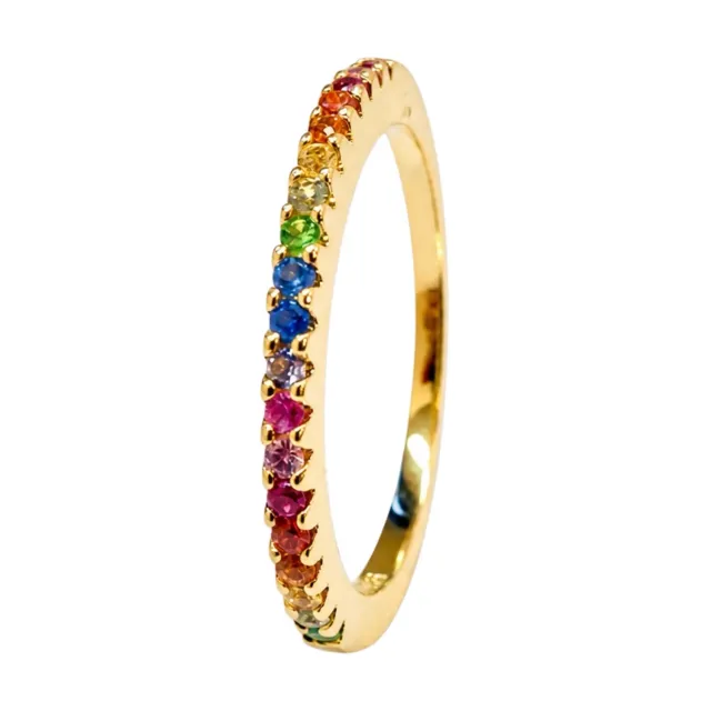 Juwelier Ripassa geel gouden ring regenboog saffier