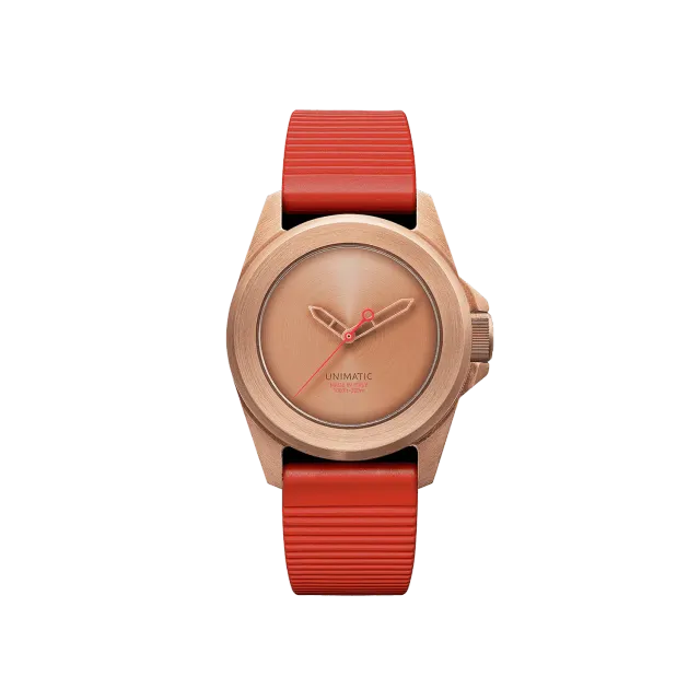 Unimatic Modello Quattro U4S-MEOB horloge brons rood TPU