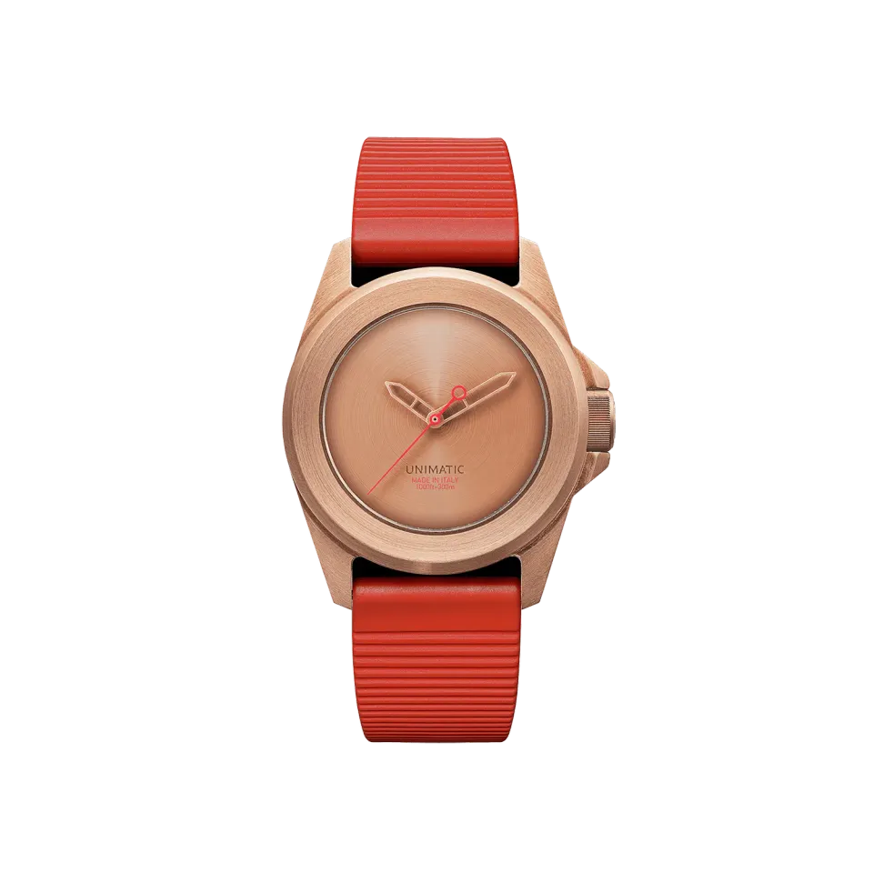 Unimatic Modello Quattro U4S-MEOB horloge brons rood TPU