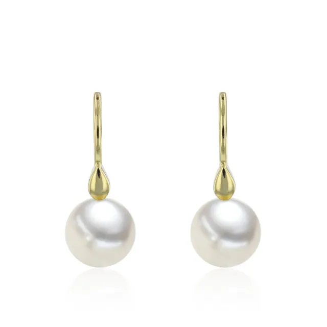 Juwelier Ripassa geel gouden parel oorhangers