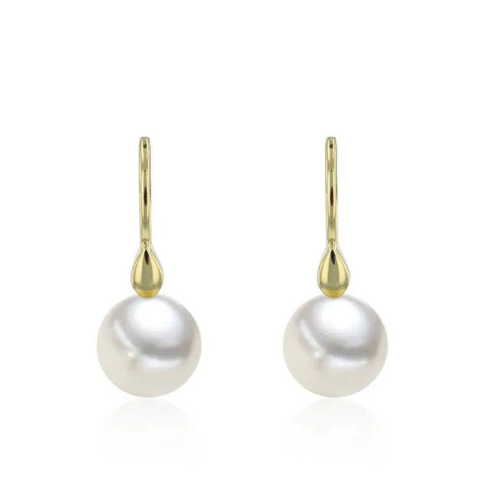 Juwelier Ripassa geel gouden parel oorhangers