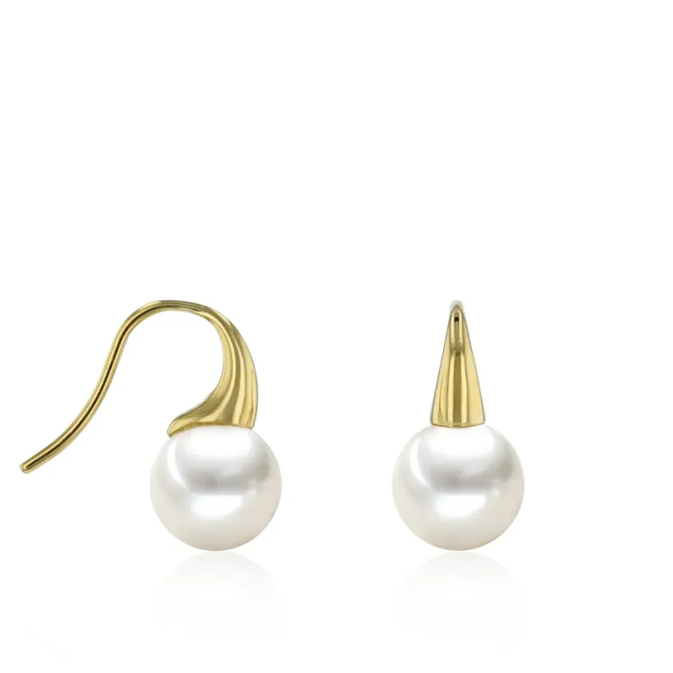 Juwelier Ripassa geel gouden pareloorhangers klassiek