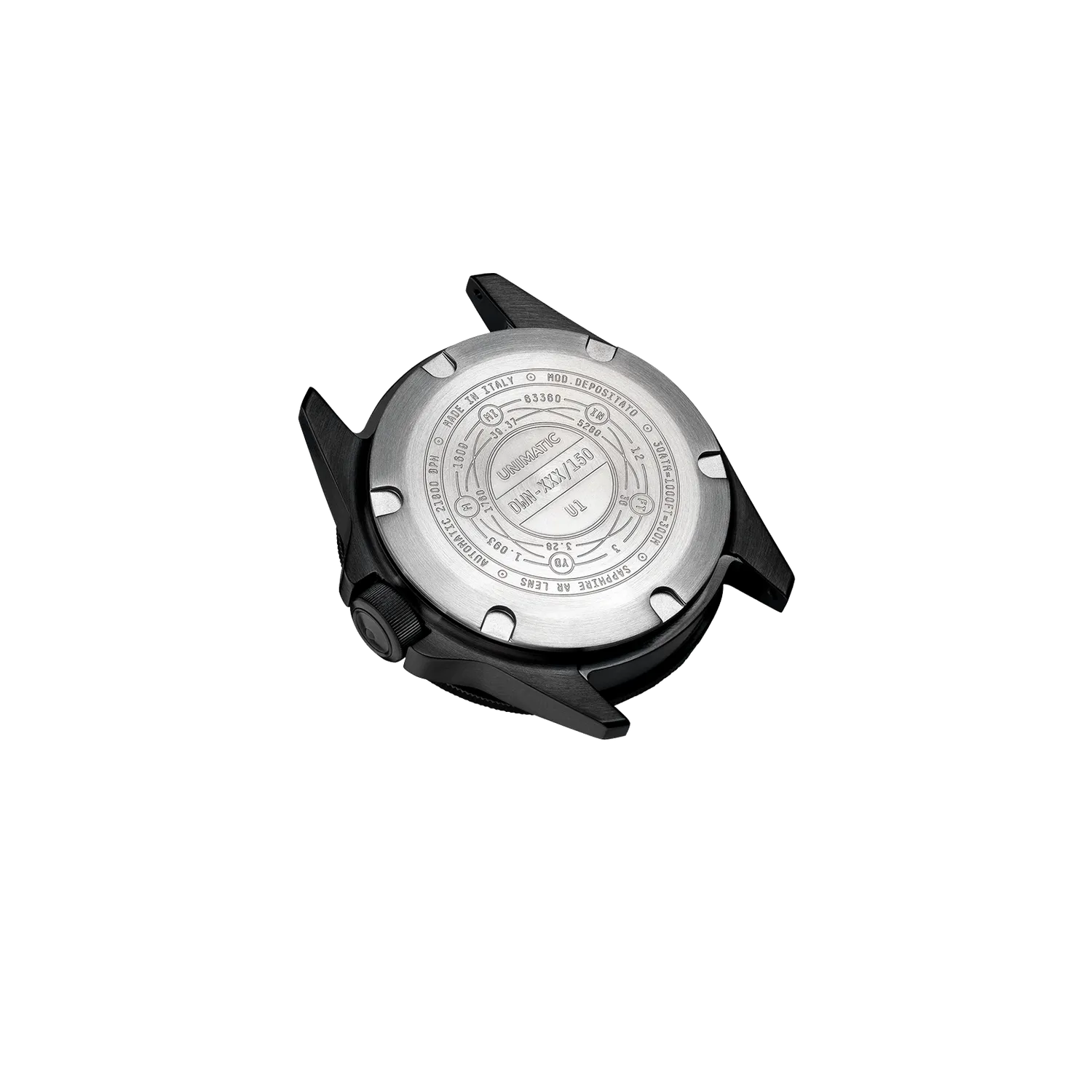 Unimatic Modello Uno U1-DWN horloge wit DLC-zwart