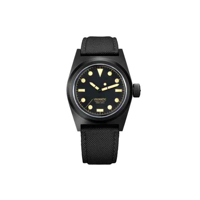 Unimatic Modello Due U2-CN horloge zwart DLC 300M