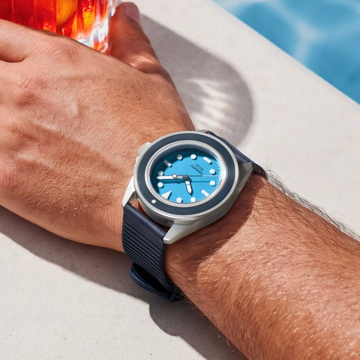 Unimatic Modello Uno UT1-IPN duikhorloge blauw 300M