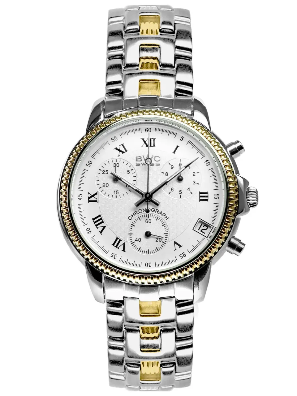 BWC-Swiss 21095.52.13 chronograaf bicolor wit