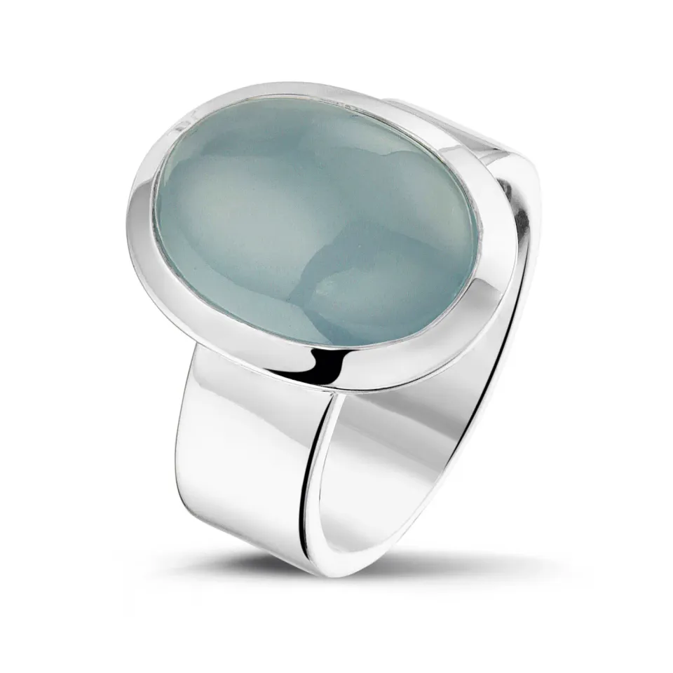 Juwelier Ripassa zilveren ring met aquamarijn dames