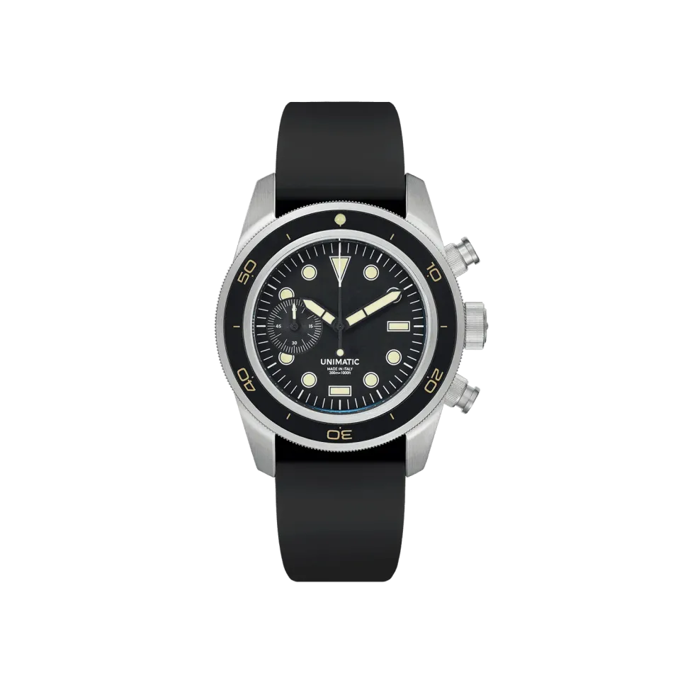 Unimatic Modello Tre U3-DHB horloge zwart chrono-diver