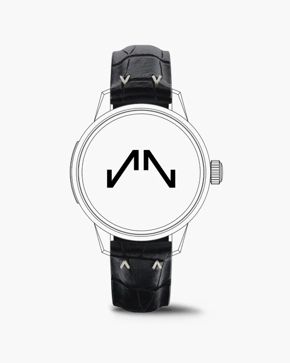 Norqain Freedom 60 42mm horlogeband zwart croco rubber