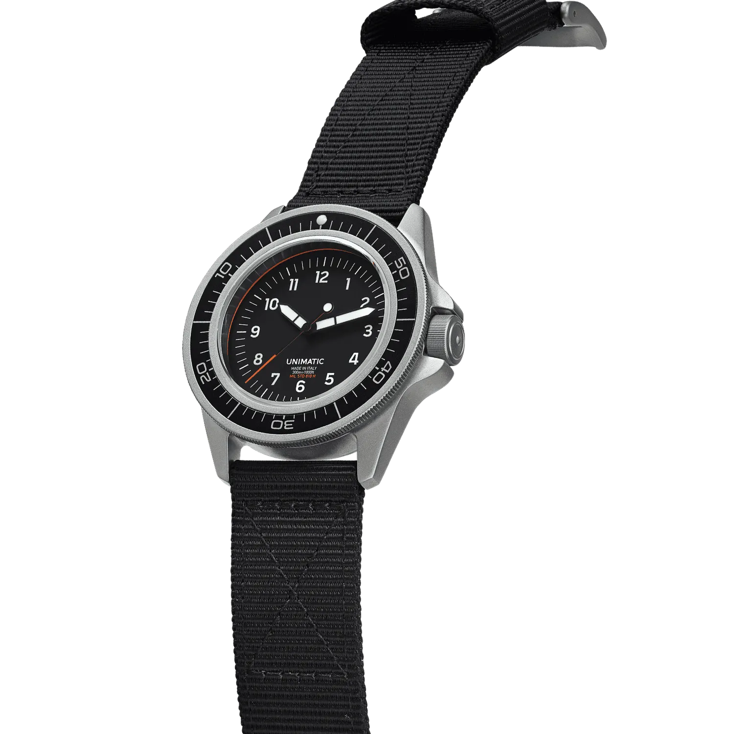 Unimatic Modello Uno UT1 duikhorloge zwart quartz set