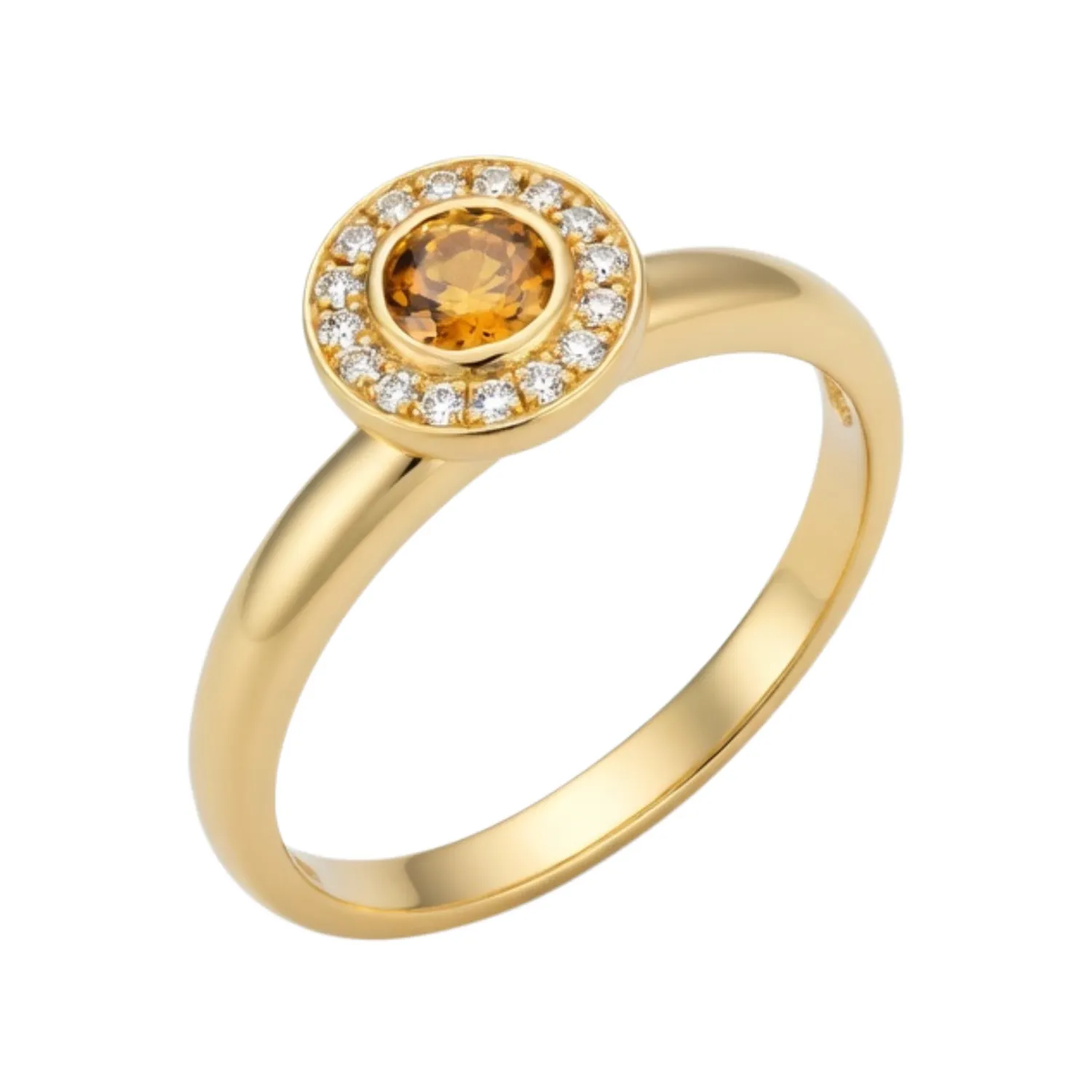 Juwelier Ripassa geel gouden ring amethist diamant