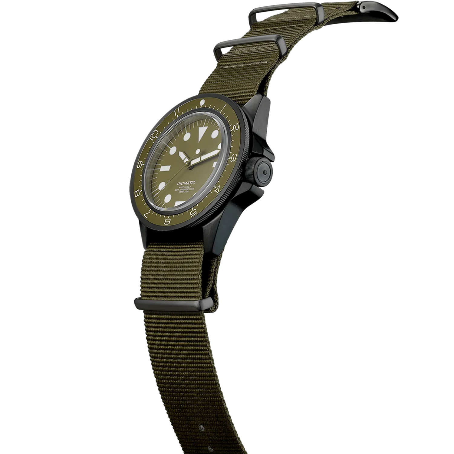Unimatic Modello Uno U1-DZN duikhorloge olijfgroen