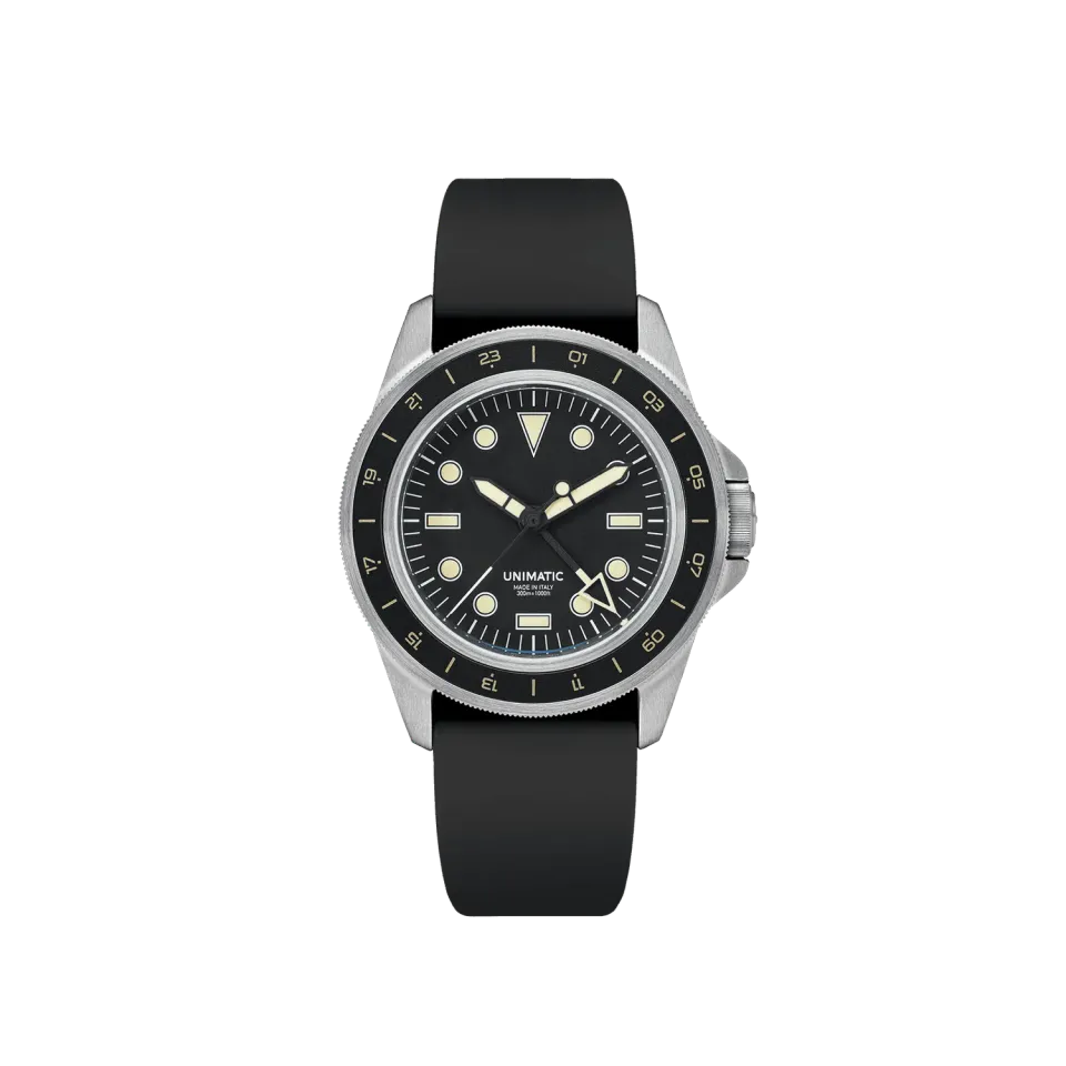 Unimatic Modello Uno U1-GMT-DHB horloge zwart GMT