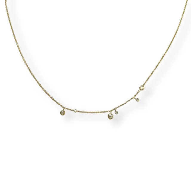 Juwelier Ripassa geelgouden collier met diamanten