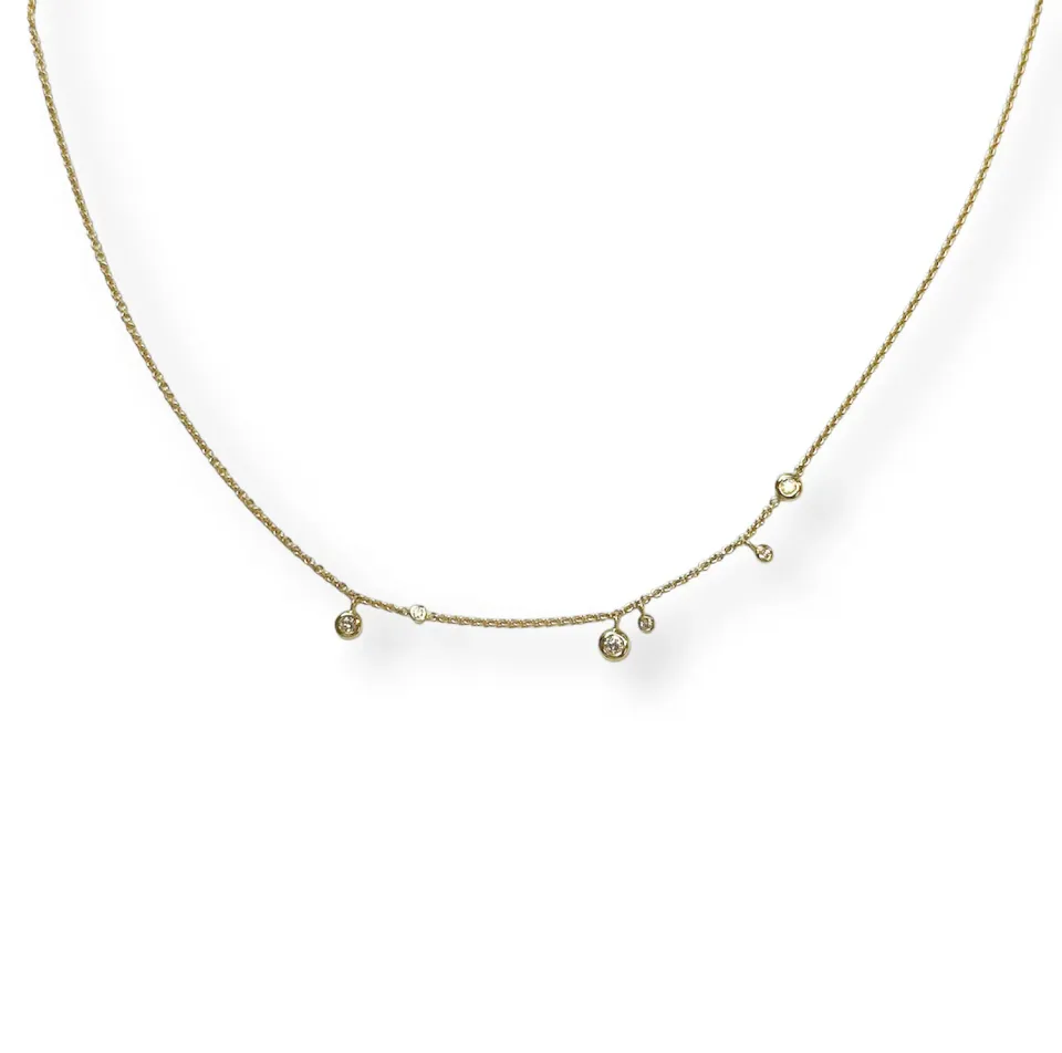 Juwelier Ripassa geelgouden collier met diamanten