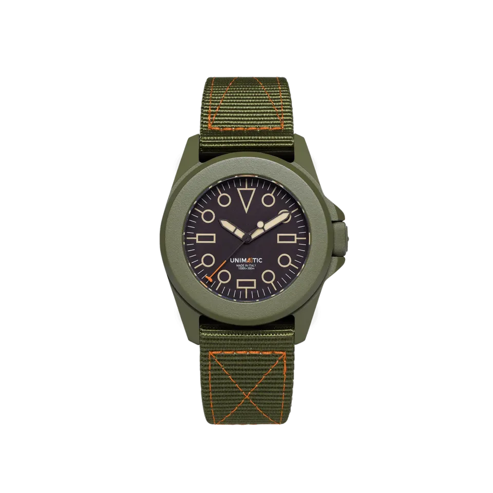 Unimatic Modello Quattro UT4-AA3 horloge groen quartz