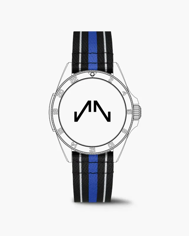 Norqain Neverest GMT 41mm horlogeband rubber blauw nato