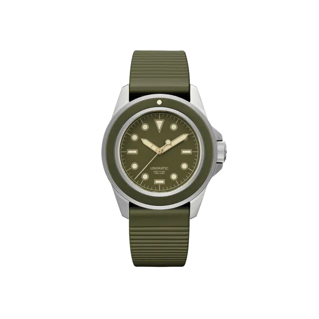 Unimatic Modello Uno U1S-8O horloge olijf automaat 300m