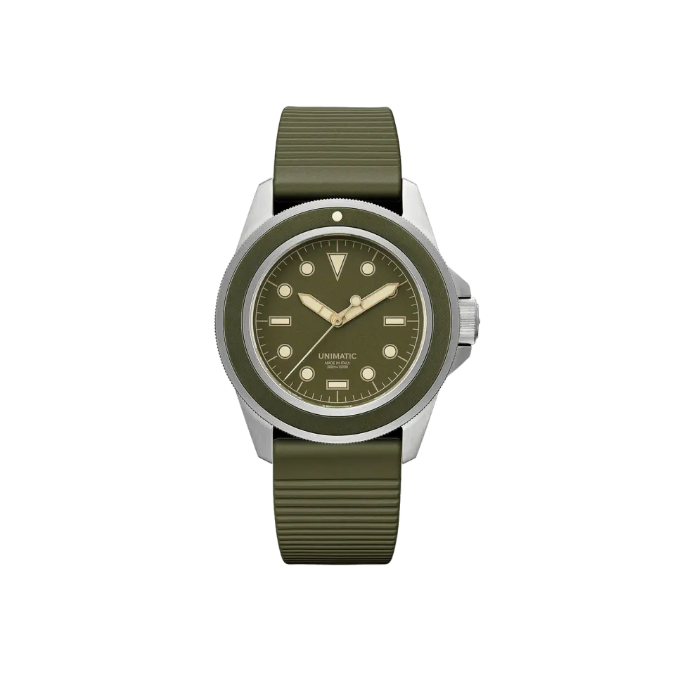 Unimatic Modello Uno U1S-8O horloge olijf automaat 300m