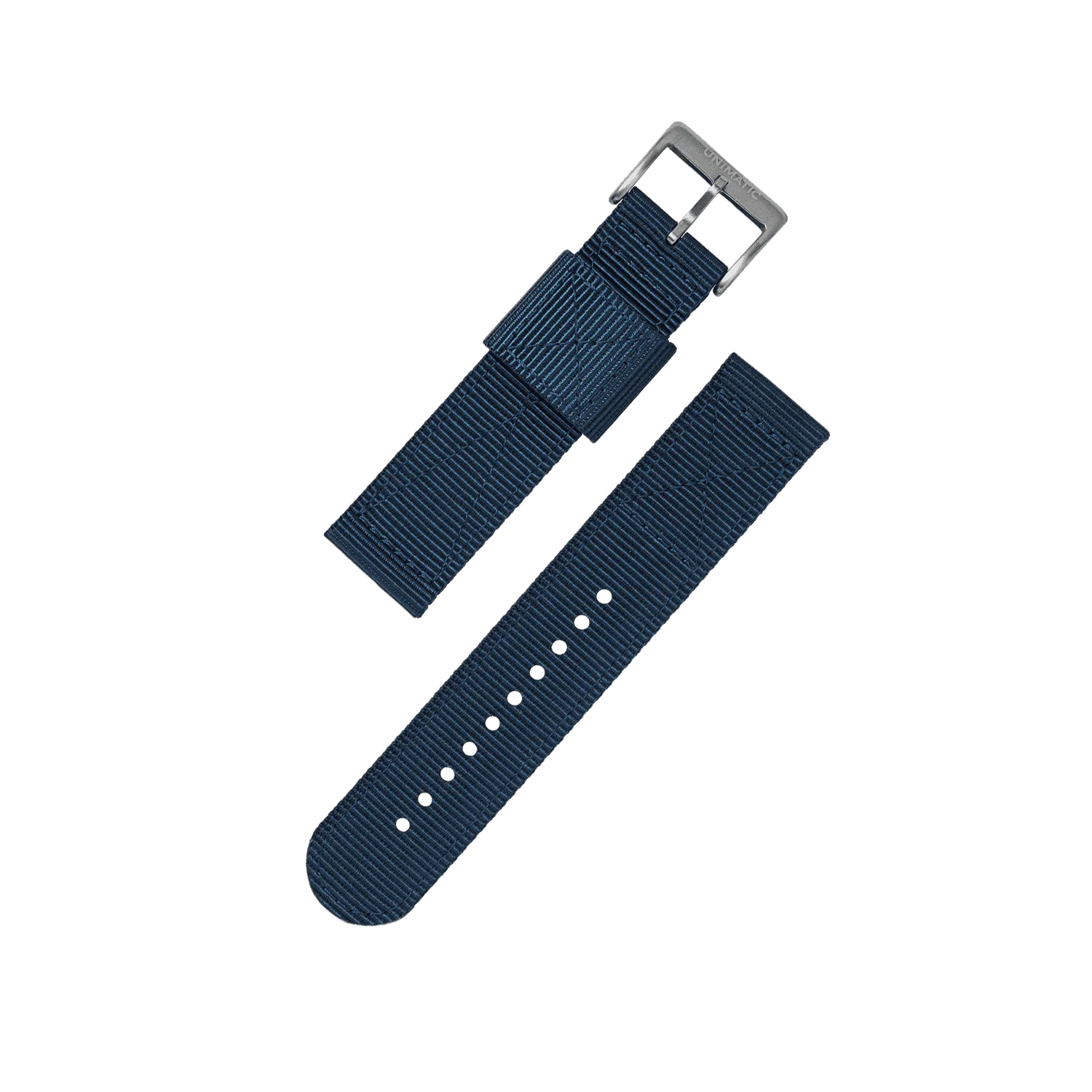 Unimatic nylon horlogebandje zwart 22mm two-piece