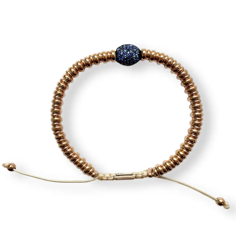 Juwelier Ripassa rosé gouden ring met blauwe saffier