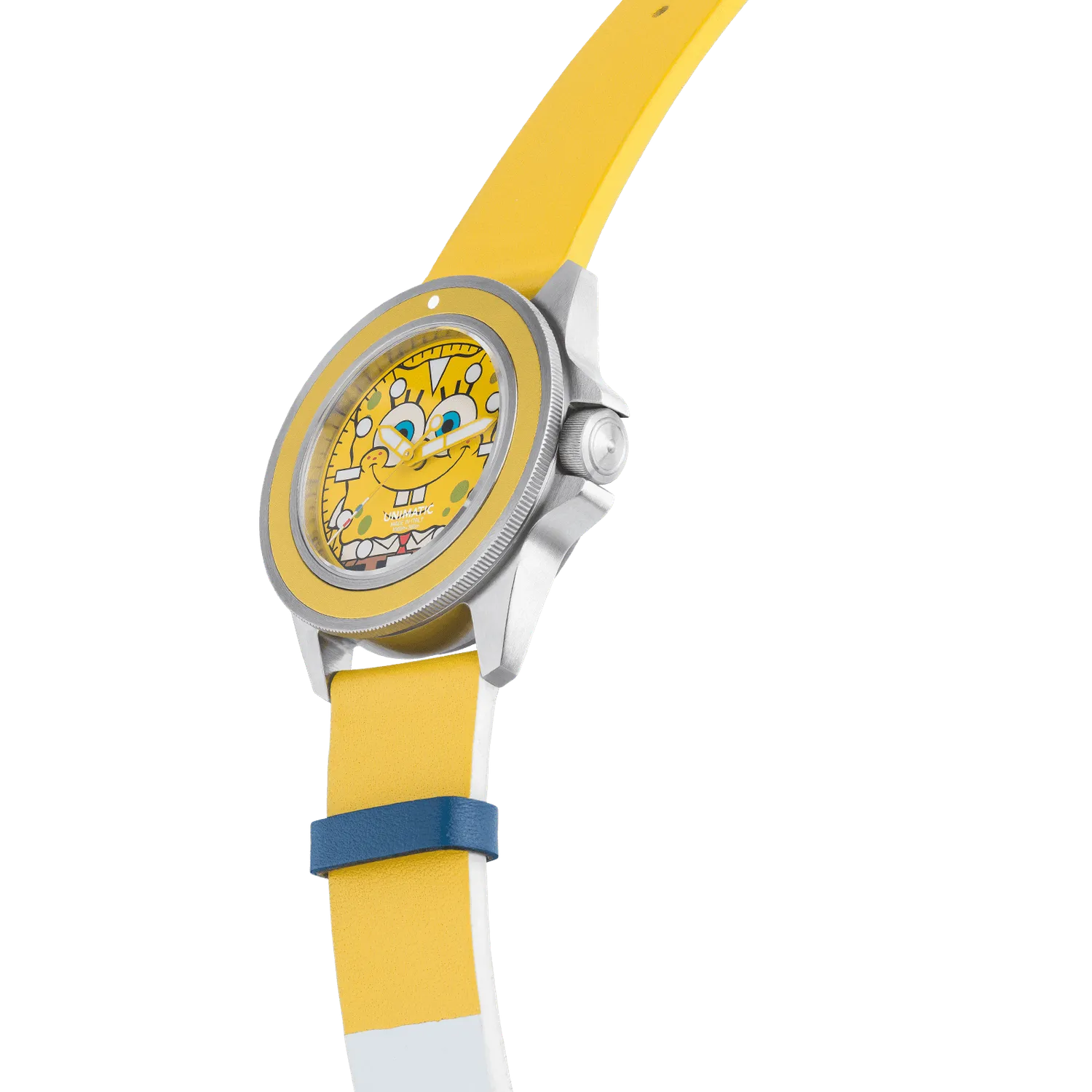 Unimatic Modello Uno U1-SS2 duikhorloge geel leder