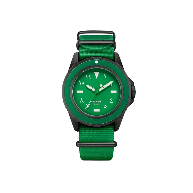 Unimatic Modello Uno U1-KSA duikhorloge groen automaat