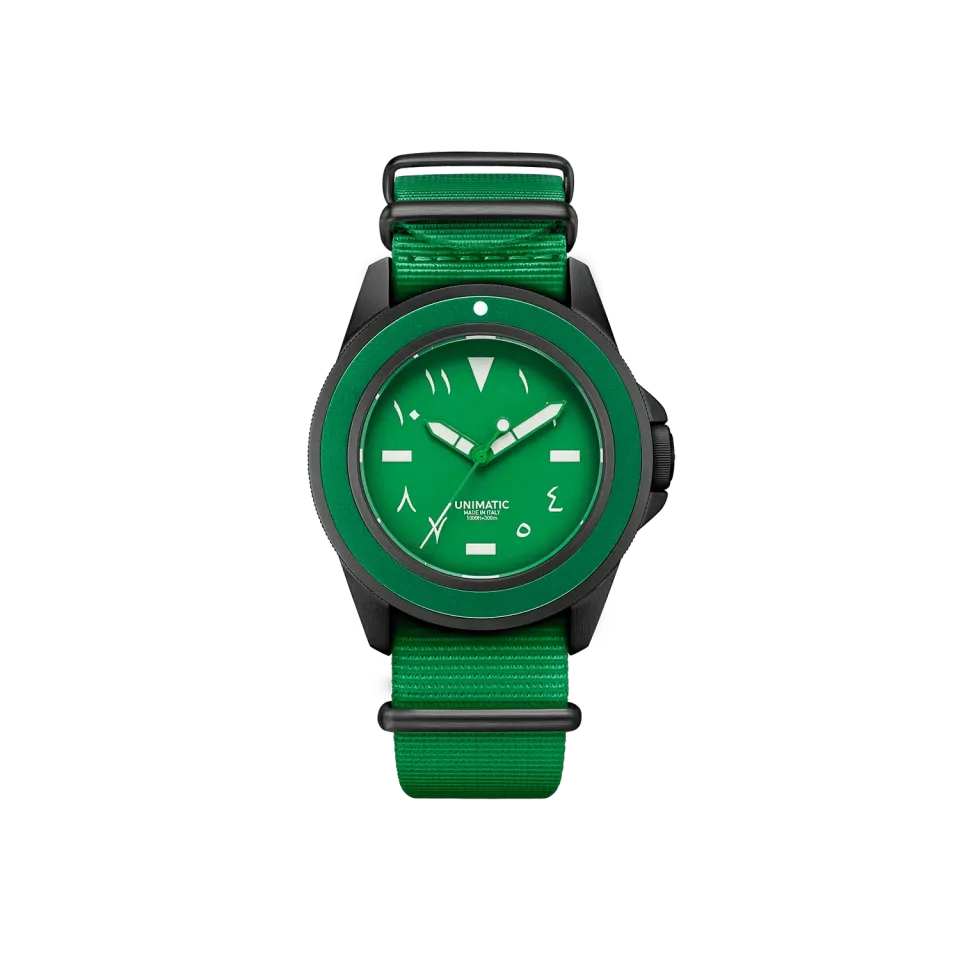 Unimatic Modello Uno U1-KSA duikhorloge groen automaat