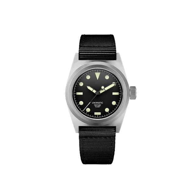 Unimatic Modello Due UC2 horloge zwart 300m