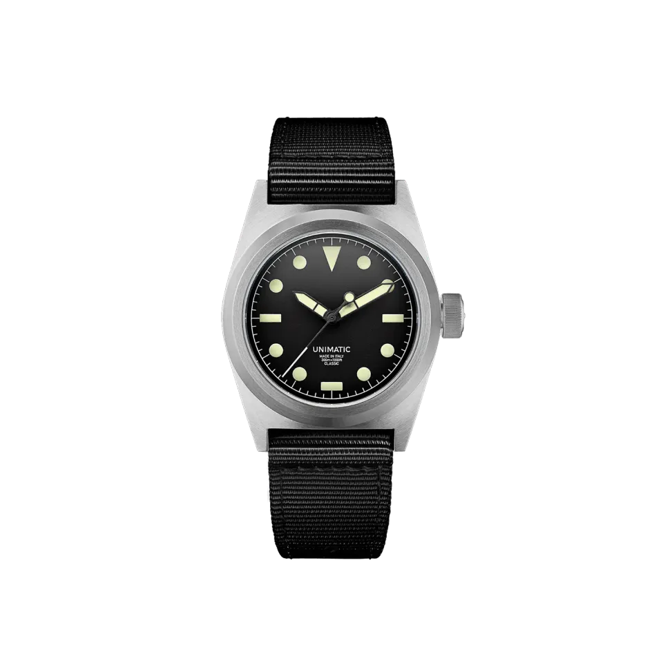 Unimatic Modello Due UC2 horloge zwart 300m