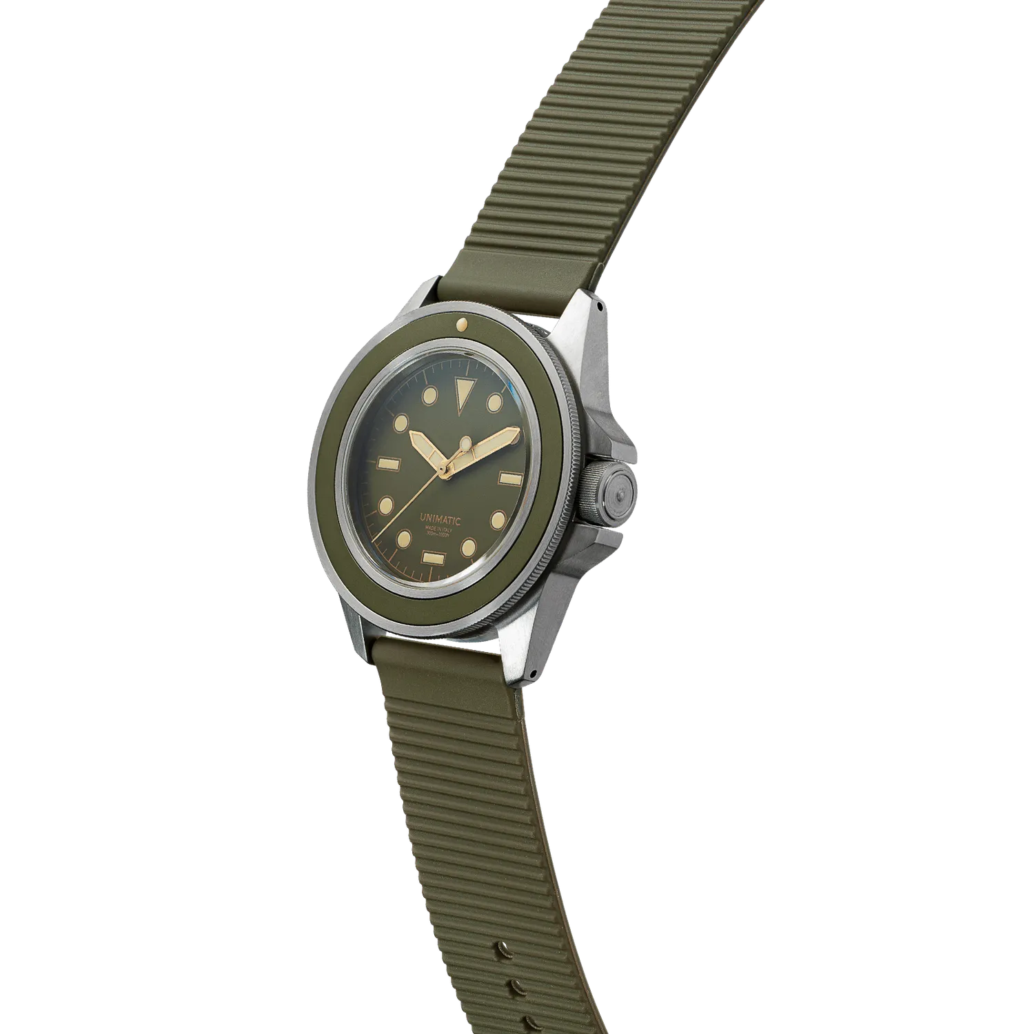 Unimatic Modello Uno U1S-8O horloge olijf automaat 300m